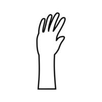 Symbolvektor für erhobene Hände. Hände hoch Abbildung Zeichen. Palmensymbol oder Logo. vektor