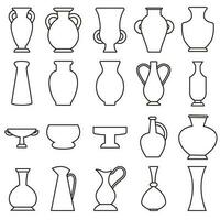 Amphora Symbol Vektor Satz. Krug Illustration Zeichen Sammlung. Keramik Symbol oder Logo.