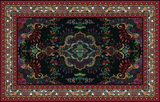 bunt Zier Vektor Design zum Teppich, Tapis, Yoga Matte. geometrisch ethnisch Clip Art. arabisch Zier Teppich mit dekorativ elements.persian Teppich