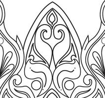 vektor element isolerat central damast- klassisk lyx damast- prydnad, gammal stil, kunglig sömlös textur för tapet, textil, slå in. stock illustration, vit bakgrund