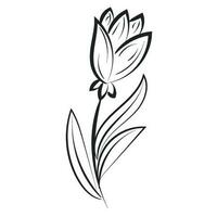hand dragen vår blomma design. söt blommig dekoration ikon vektor illustration design