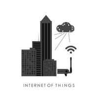 iot und Automatisierung Konzept. Stadt in Verbindung gebracht zu das Internet. gut zum Präsentationen. Vektor Illustration.