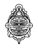 tiki mask. maori- eller polynesienmönster. bra för tryck och tatueringar. isolerat. vektor