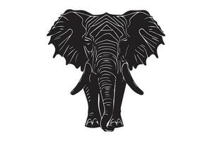 Elefant Silhouette Vektor Illustration isoliert auf Weiß Hintergrund.