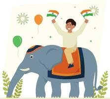 barn Lycklig indisk oberoende dag illustration vektor