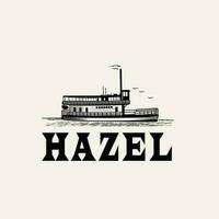 Hasel Schiff Illustration Logo Konzept vektor