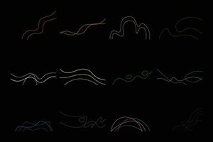 minimalistisch Hand gezeichnet abstrakt organisch Linien Satz. Sammlung von kreativ künstlerisch Dekoration Linie Formen Vektor Illustration