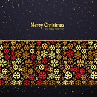 Schöne Karte mit bunter Schneeflocke frohen Weihnachten backgroun vektor