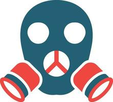 Gas Maske Glyphe zwei Farbe Symbol zum persönlich und kommerziell verwenden. vektor