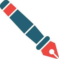 Brunnen Stift Glyphe zwei Farbe Symbol zum persönlich und kommerziell verwenden. vektor