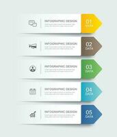 Indexvorlage mit 5 Dateninfografiken für Registerblätter. Vektor-Illustration abstrakter Hintergrund. vektor