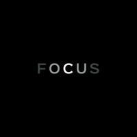 fokus logotyp eller ordmärke design vektor