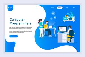 Modernes flaches Designkonzept von Computerprogrammierern vektor