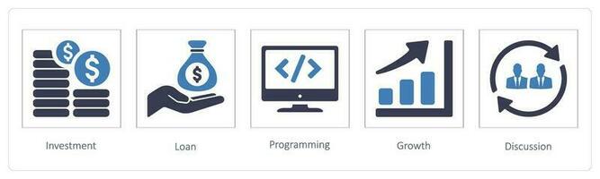 investering, lån, programmering vektor