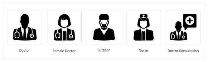 läkare, kvinna läkare, kirurg vektor