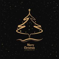 God julkort med blank träd vektor design