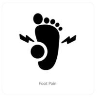 Fuß Schmerzen und schmerzen Symbol Konzept vektor