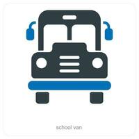 Schule van und Bus Symbol Konzept vektor