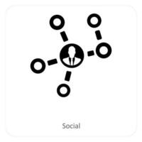 social och länk ikon begrepp vektor