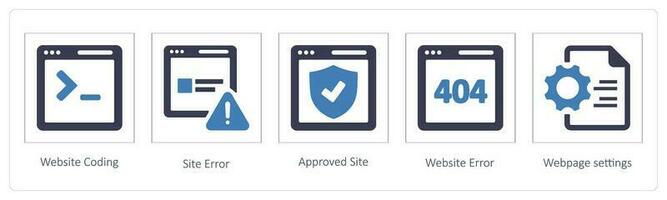 hemsida kodning, webbplats fel vektor