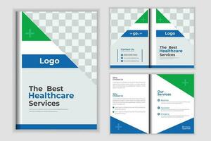 medicinsk bi-faldigt broschyr design mall för din företag vektor