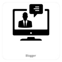 Blogger und Artikel Symbol Konzept vektor