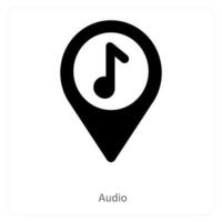 audio och plats ikon begrepp vektor