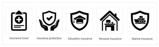 Versicherung Abdeckung, Versicherung Schutz und Bildung Versicherung vektor