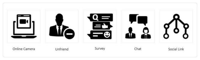 online Kamera, unfreund und Umfrage vektor