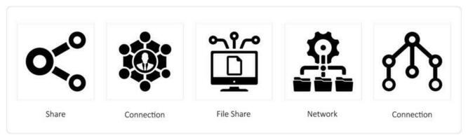 Aktie, Verbindung, Datei Teilen vektor
