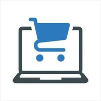 online Einkaufen Symbol. Vektor und Glyphe