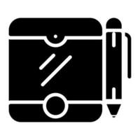 Tablette mit Stift Vektor Symbol