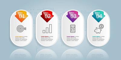 abstrakte Tab-Leiste horizontale Infografik-Präsentation vektor