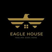 vektor logotyp och teckning Örn vinge fågel hus design för verklig egendom och fast egendom