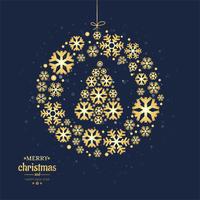 Dekorativer Ball der Karte der frohen Weihnachten mit Schneeflockendesign