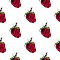 süß Erdbeeren nahtlos Muster. Gekritzel Erdbeere endlos Hintergrund. Hand gezeichnet Früchte Hintergrund vektor