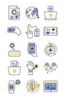 Bündel von Gesundheits-Online-Icons vektor