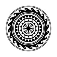 traditionell Maori runden tätowieren Design. editierbar Vektor Illustration. ethnisch Kreis Ornament. afrikanisch Maske.