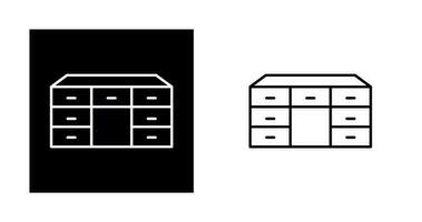 Tisch mit Schubladen-Vektorsymbol vektor