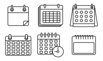 Sammlung von Gliederung Kalender Symbol vektor