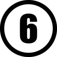 Nummer 6 Symbol Kreis Vektor Illustration . Nummer sechs Symbol