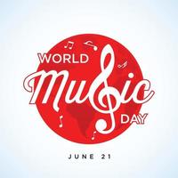 Happy World Music Day Feier Hand zeichnen Typografie - Vektor