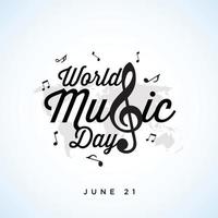 Happy World Music Day Feier Hand zeichnen Typografie - Vektor