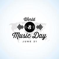 Happy World Music Day Feier Hand zeichnen Typografie - Vektor