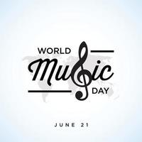 Happy World Music Day Feier Hand zeichnen Typografie - Vektor