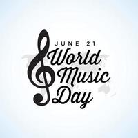 Happy World Music Day Feier Hand zeichnen Typografie - Vektor