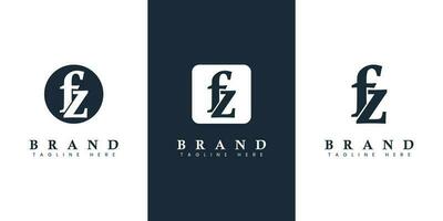modern und einfach Kleinbuchstaben fz Brief Logo, geeignet zum irgendein Geschäft mit fz oder zf Initialen. vektor