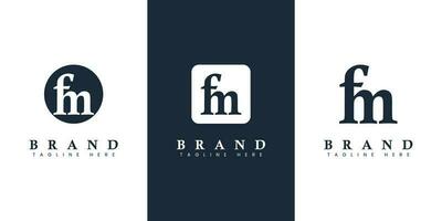 modern och enkel små bokstäver fm brev logotyp, lämplig för några företag med fm eller mf initialer. vektor