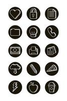 Bündel von Doodle-Set-Icons vektor