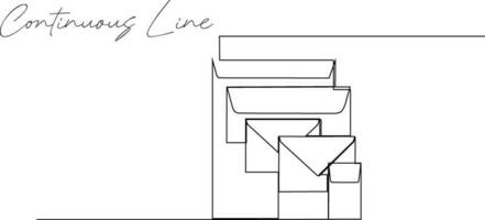 Briefumschlag kontinuierlich Linie Illustration vektor